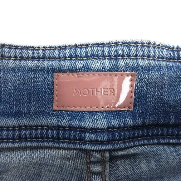 MOTHER Denim Swooner Snapped Ankle Jeans Bonfire Lighting Skinny Button Fly 26 - Picture 10 of 10